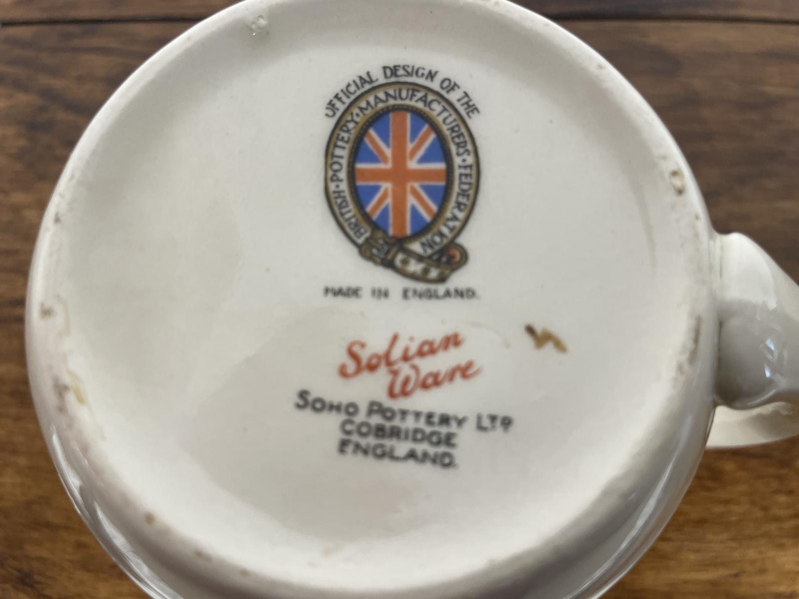 Base of George VI Coronation Mug showing makers marks