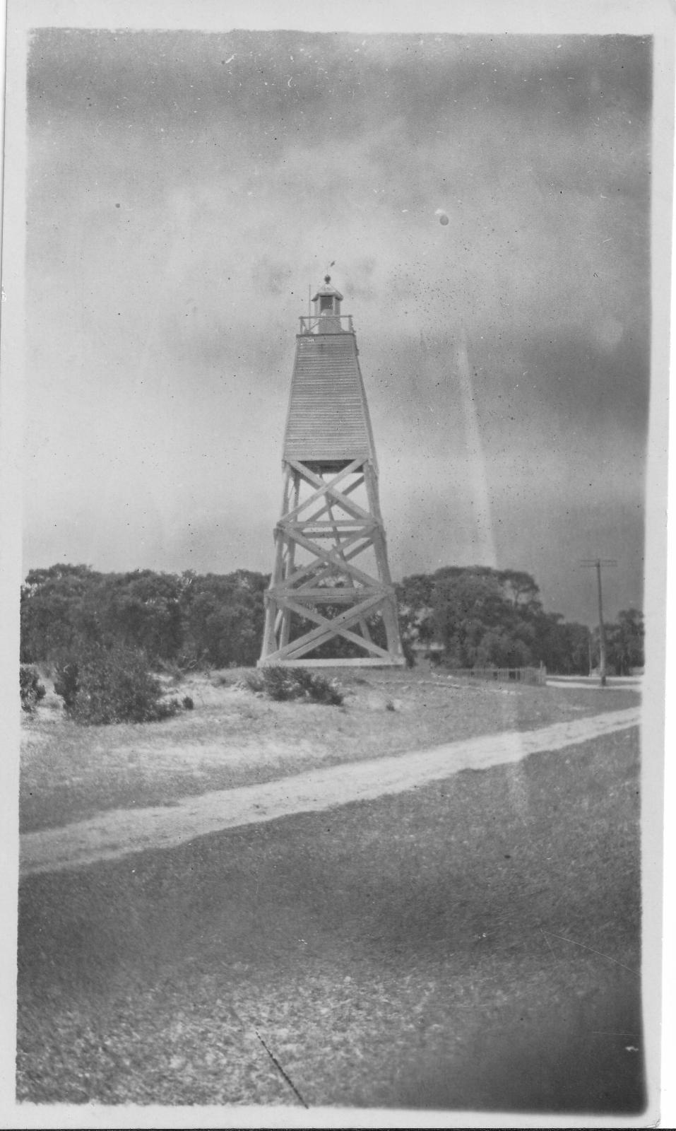 Lighthouse at Busselton Lighthouse in the 1920s.  Photo 3707 BHS Archive