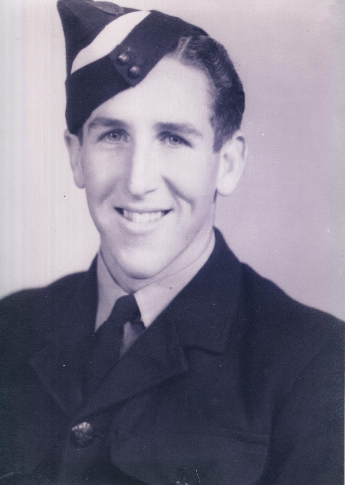 Flt/Sgt Lawton Lowe. The white cap flash indicates aircrew trainee. Photo 3883 from BHS Archive