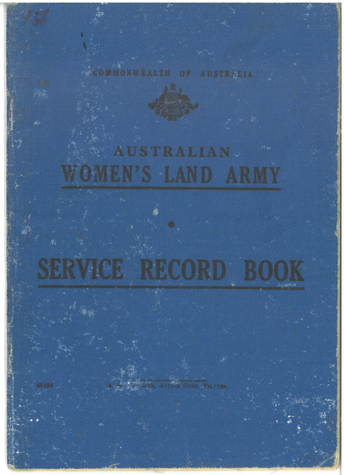 Women's Land Army Service Record Book