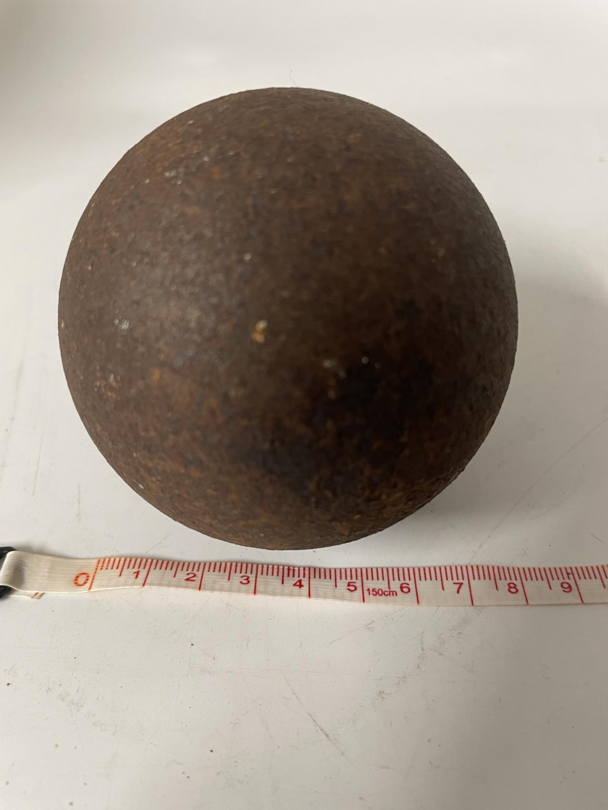 Small cast iron cannon ball