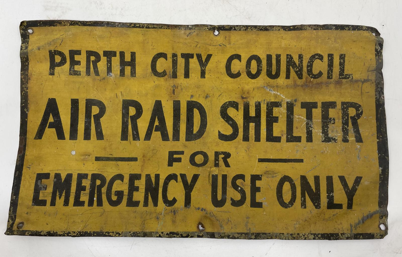 WW2 Perth Air Raid Shelter sign