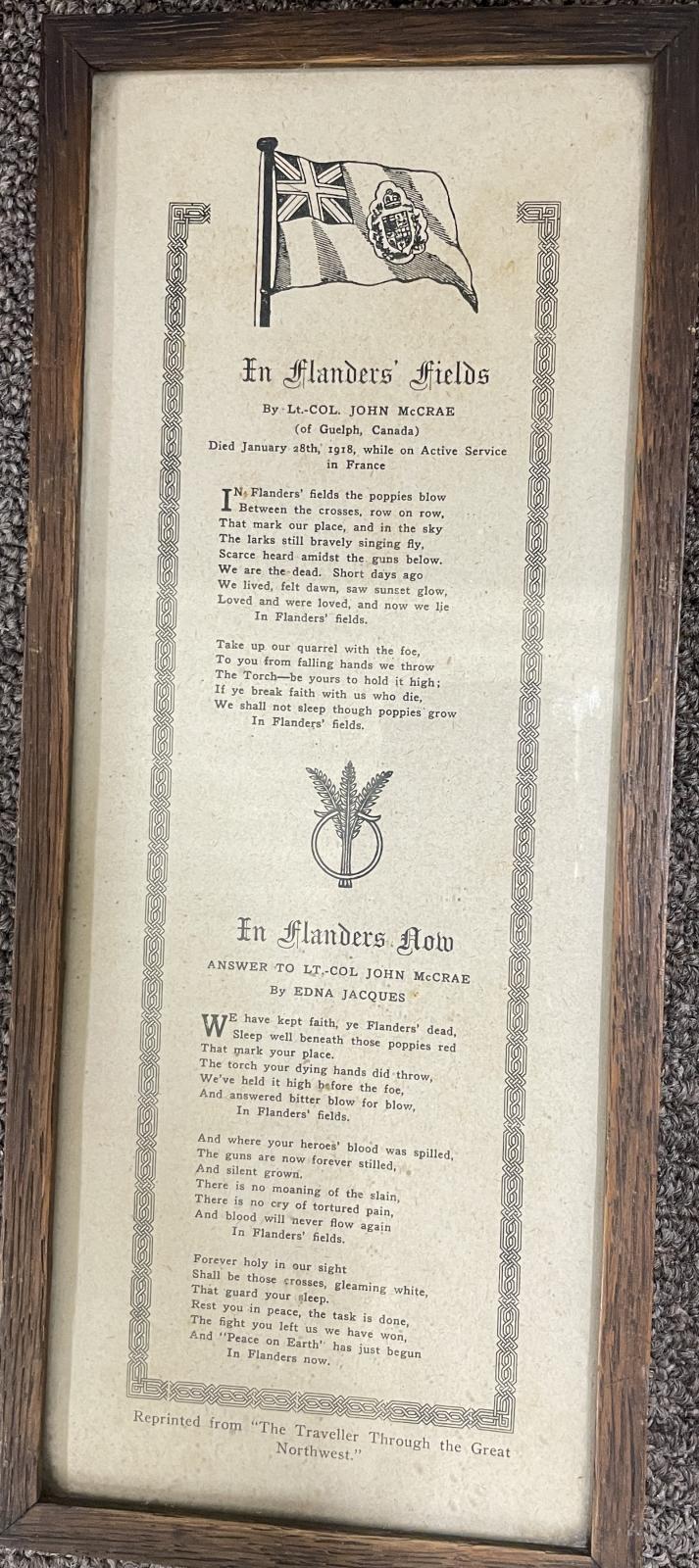 Framed Print In Flanders Fields