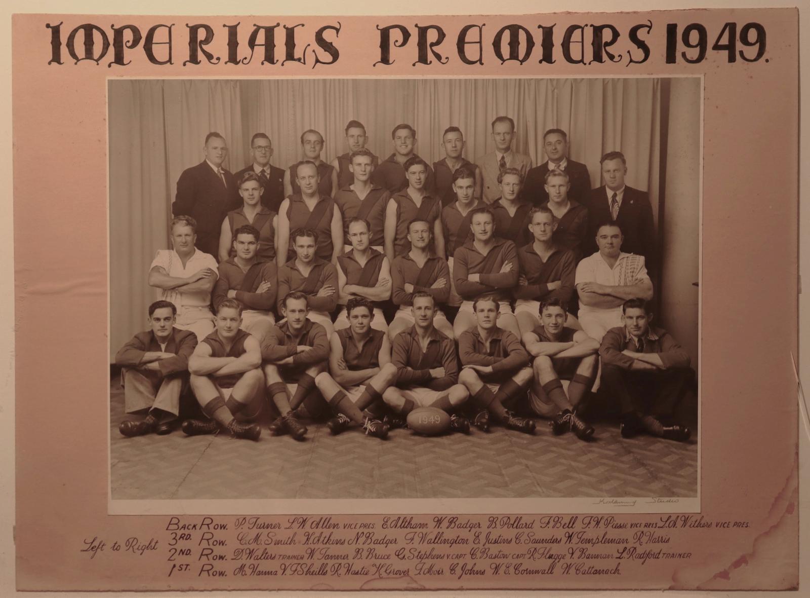 Imperials Football Team Premiers | Collections WA