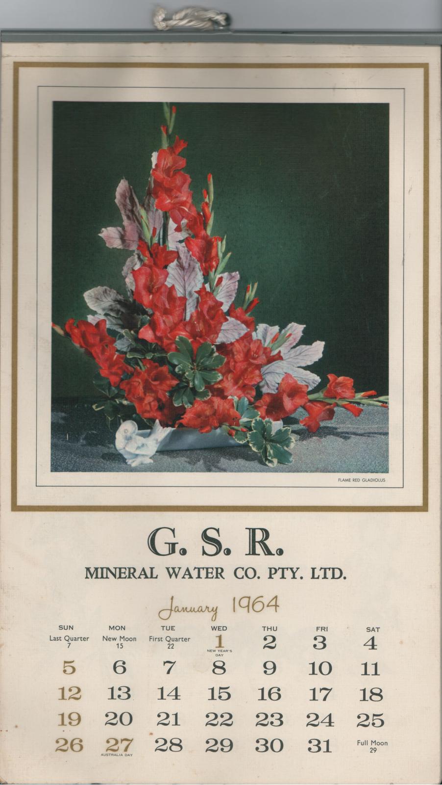 G.S.R. 1964 Calendar