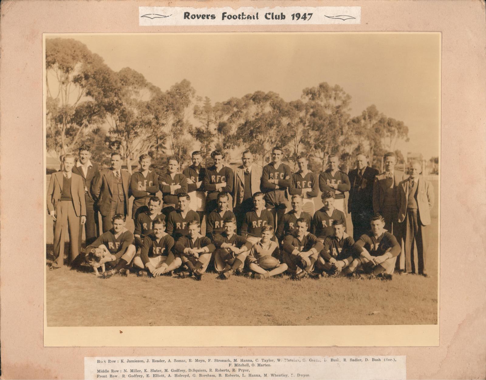 Rovers Football Team Players and Officials