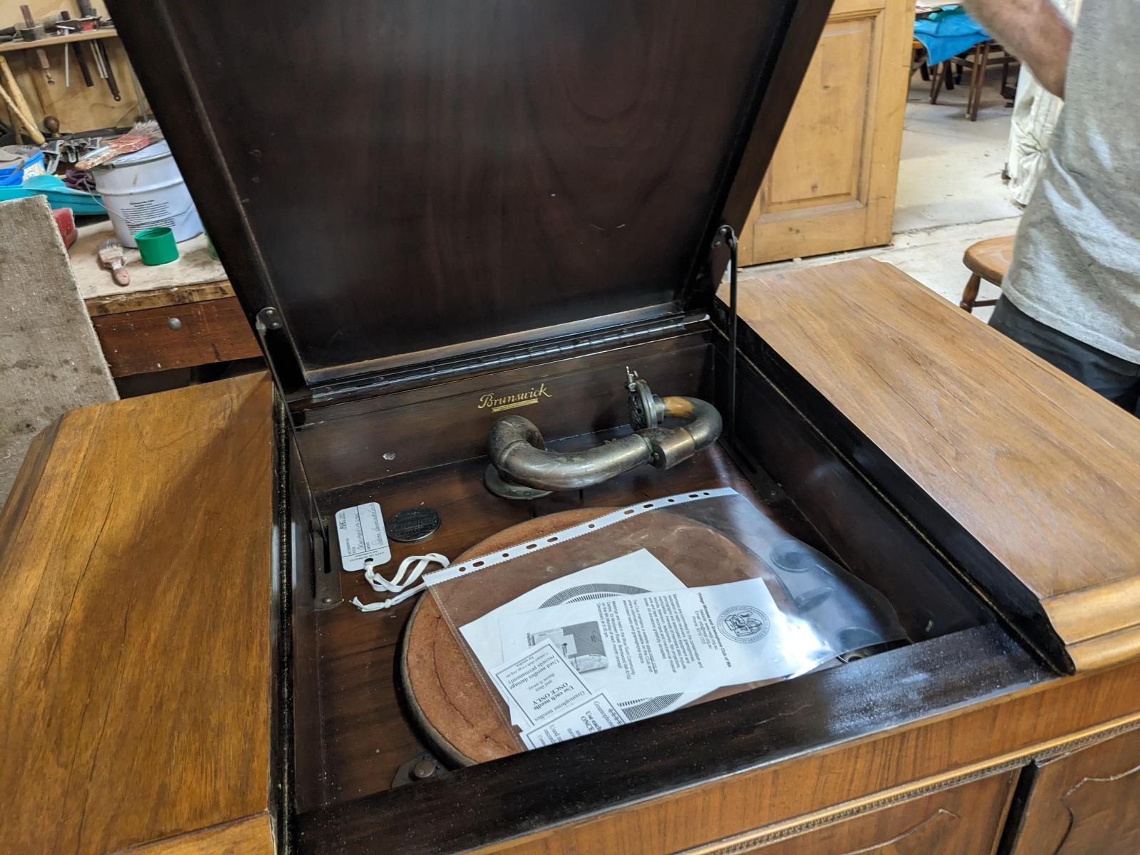 Gramophone during restoration