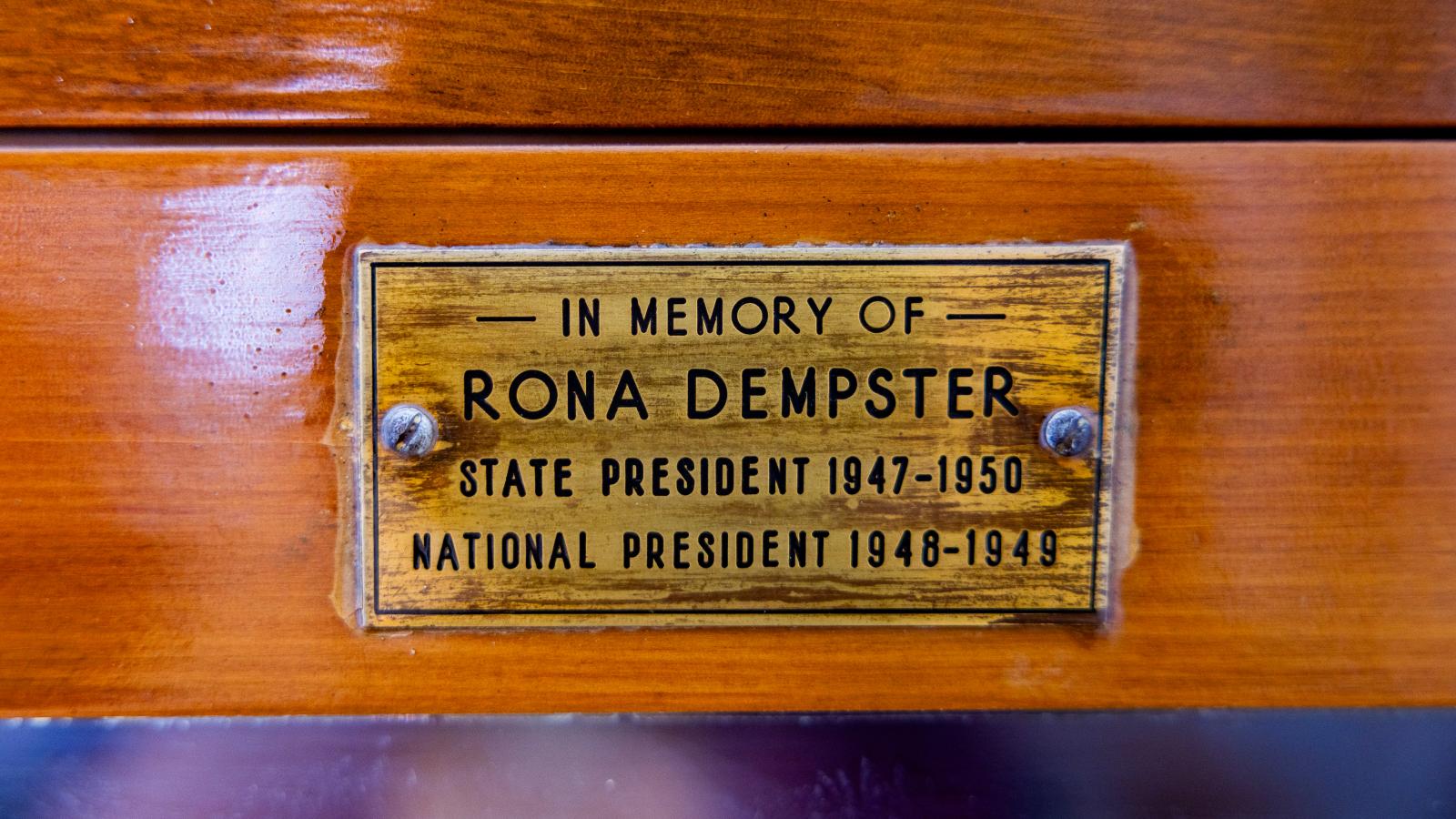 Dempster Cabinet plaque