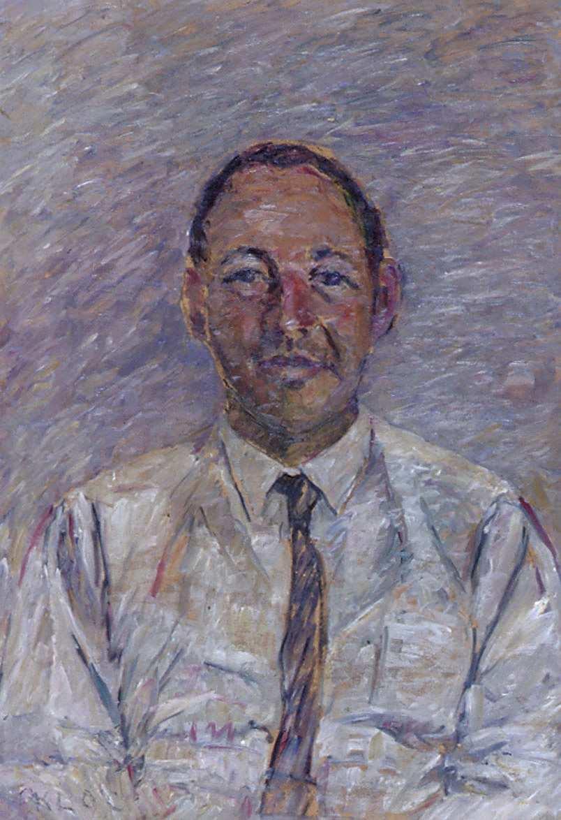 Oil paint front facing portrait of Ernest Lee Steere 