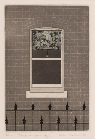 View of window on the outside of a brick house