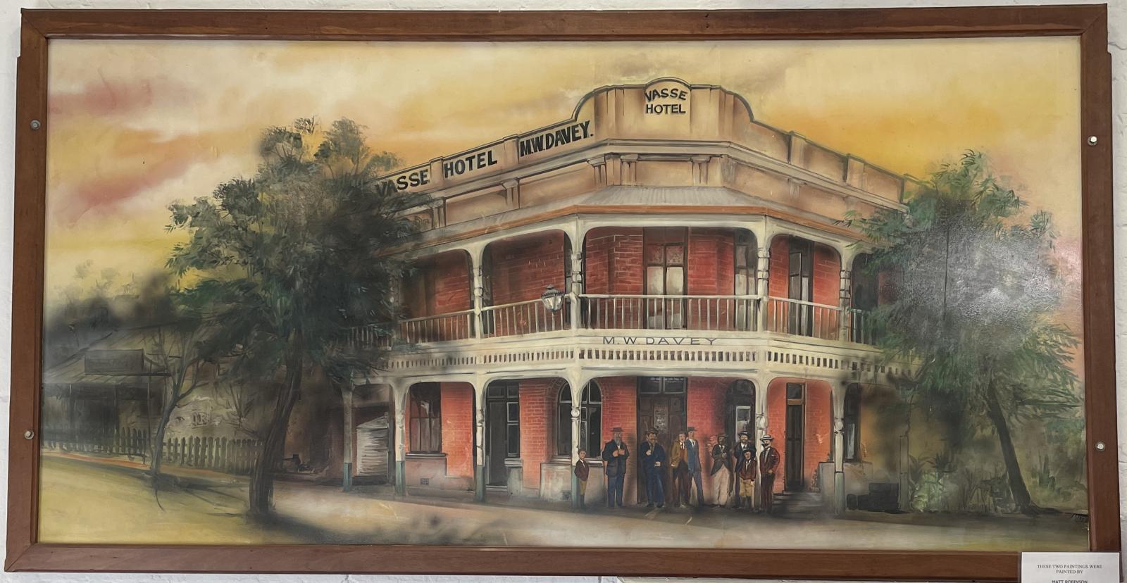 Large Framed Painting of the Vasse Hotel.