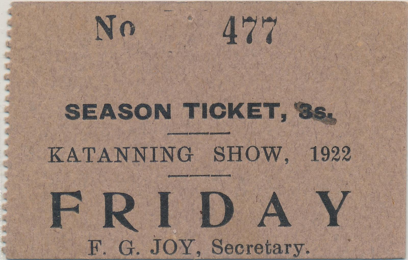 Katanning Show Ticket