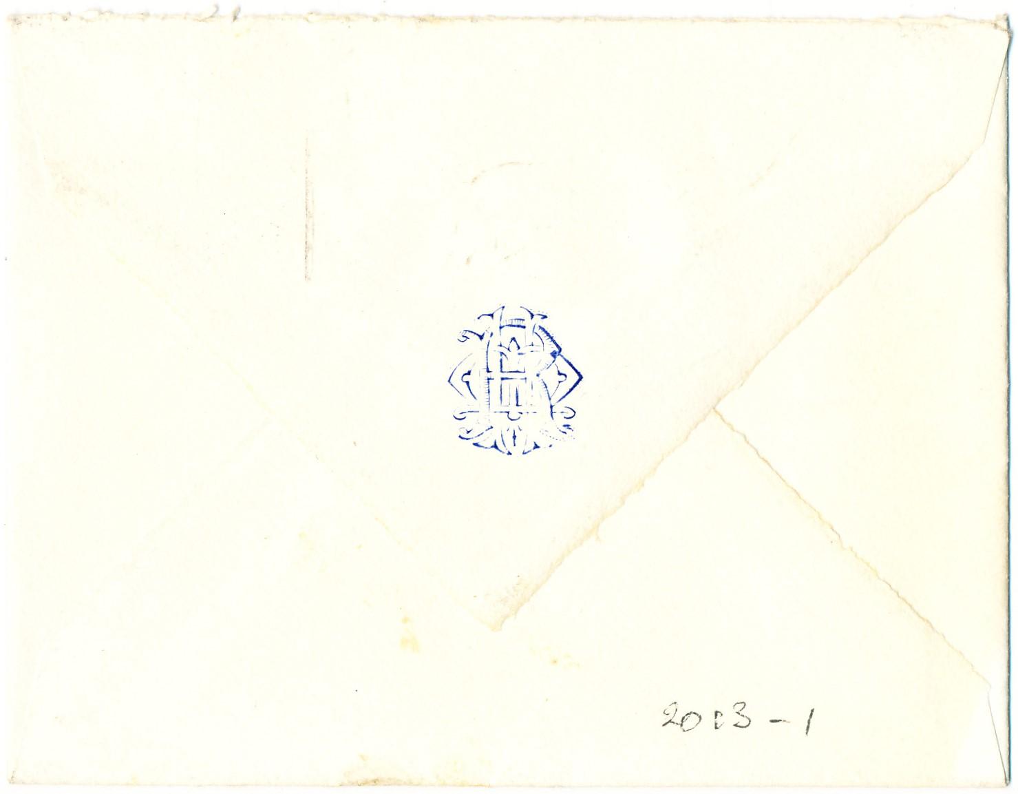 Back of Envelope addressed to A.T. Crouch 