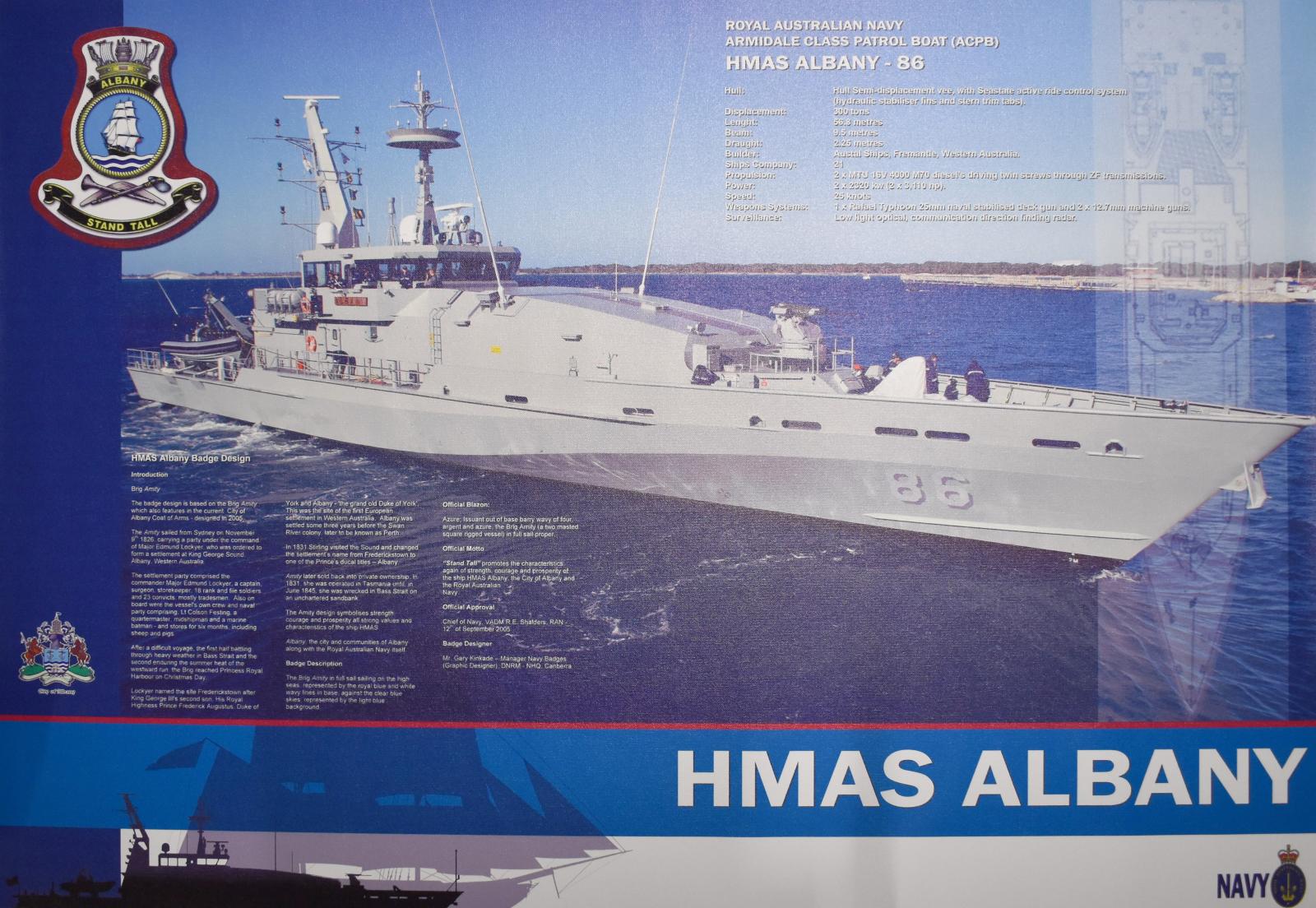 Canvas photo print of HMAS Albany