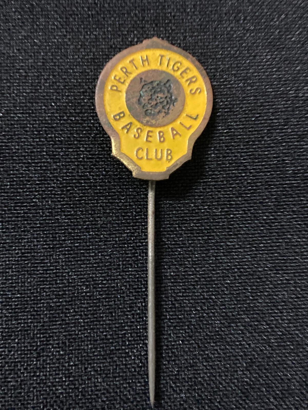 1950s Perth Tigers Baseball Club night baseball team stick pin