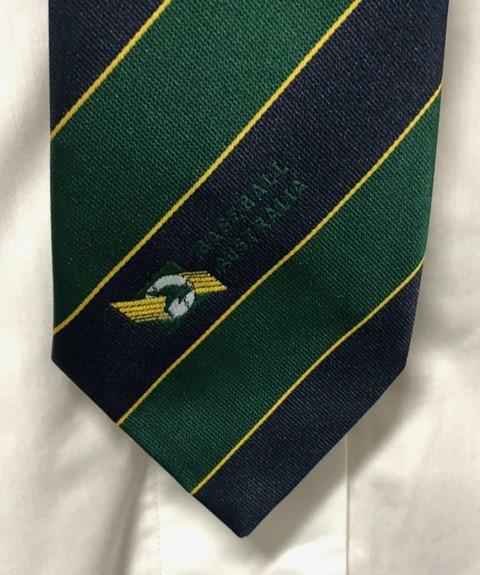 Baseball Australia logo on Australian Baseball Team tie