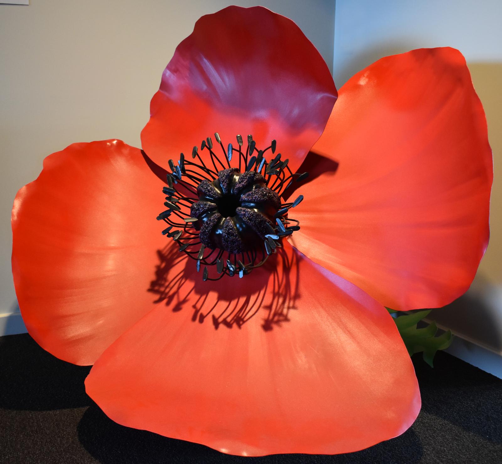 Poppy sculpture - front