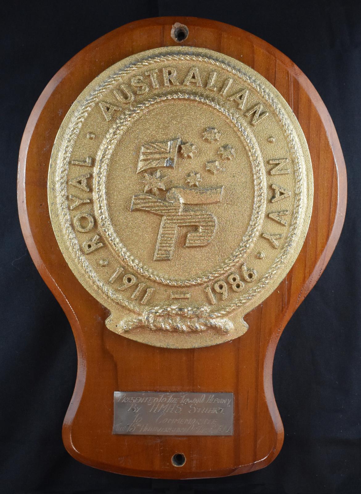 Royal Australian Navy 75th Anniversary Plaque - front