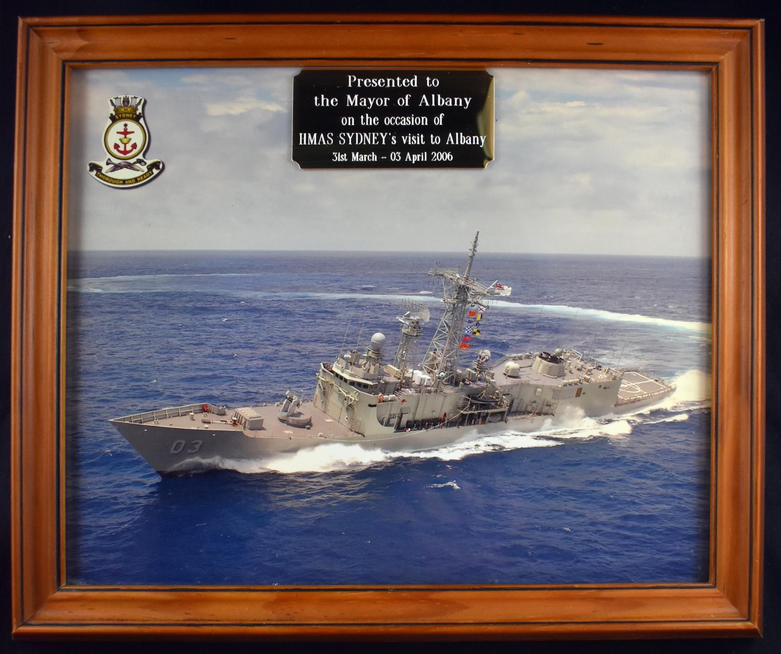 HMAS Sydney Framed Photograph Plaque