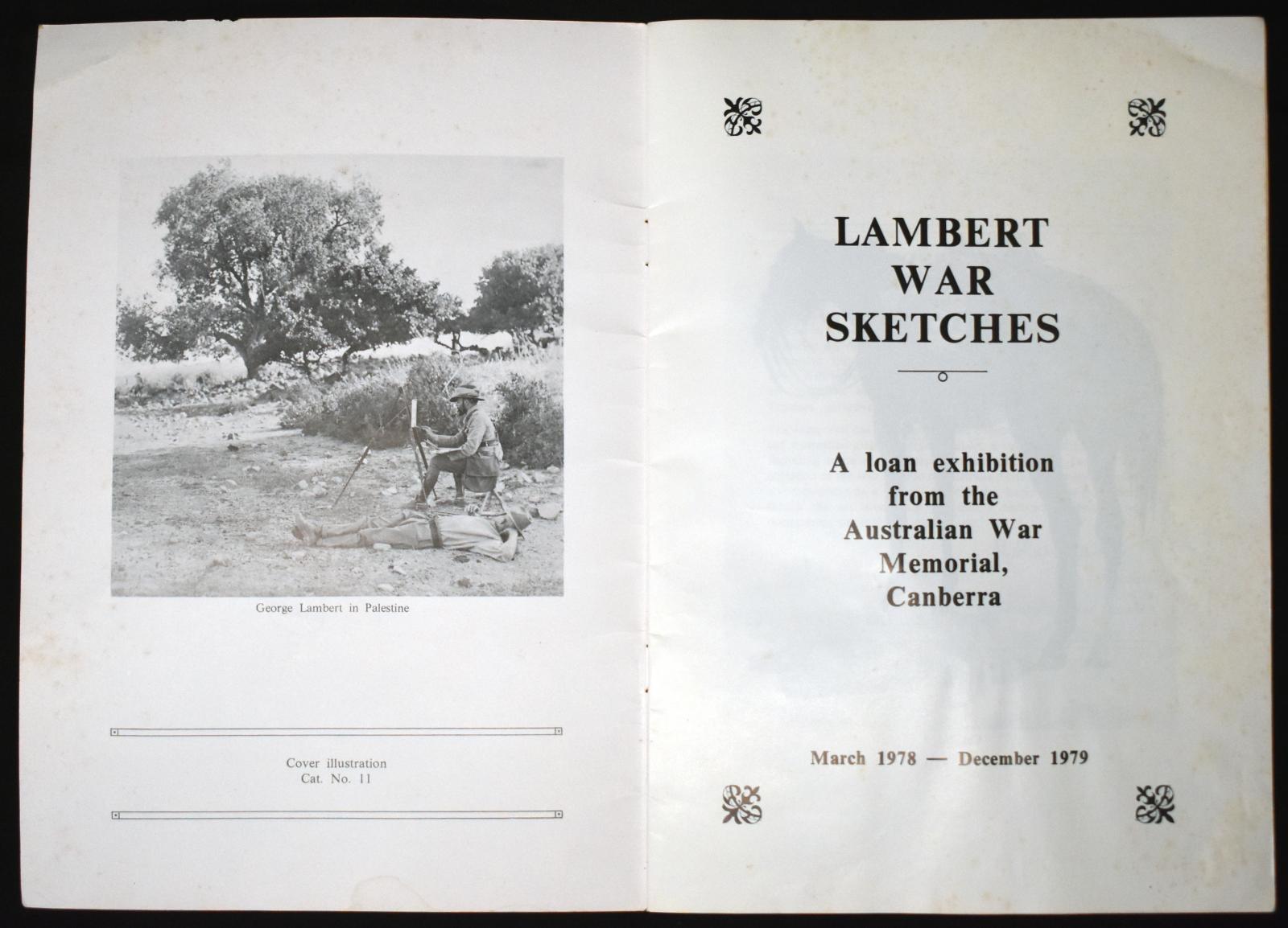 Lambert War Sketches Loan Exhibition 1978-79 Catalogue - inside