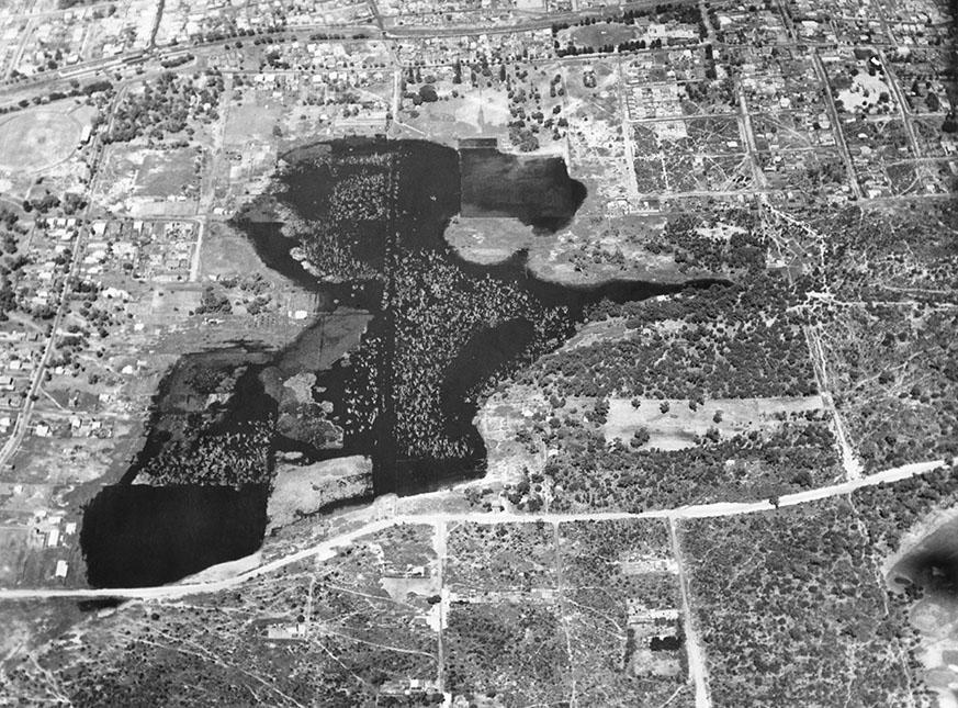 Aerial View Of Butler's Swamp In Flood