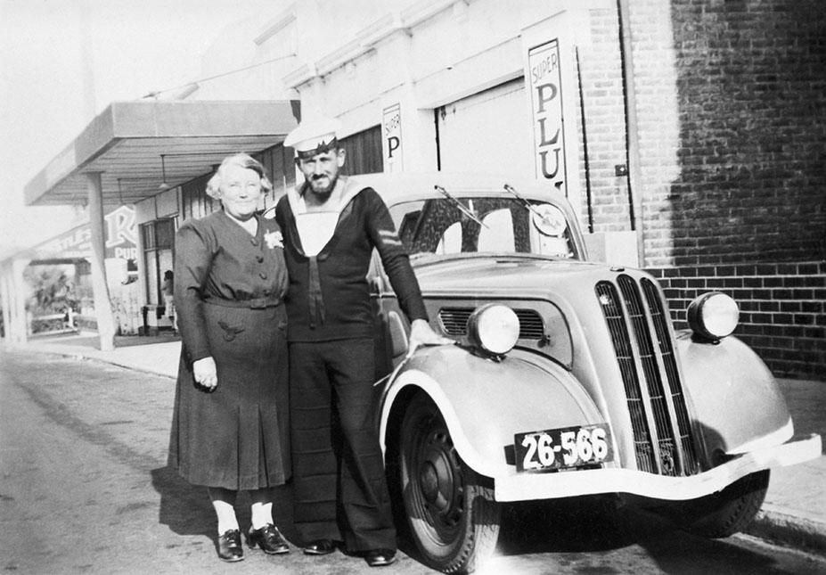 Mrs Sharp And Son With Standard Car