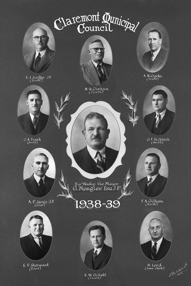 Claremont Municipal Council Mayor & Councillors 1938-1939