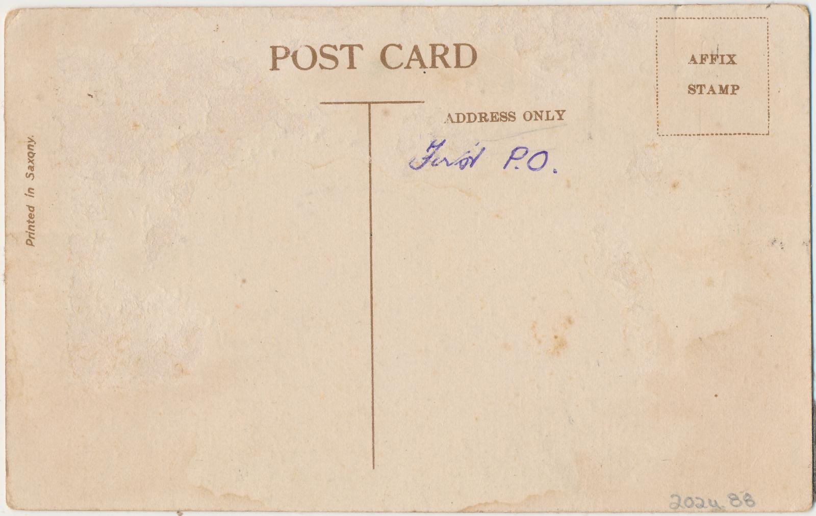 Back of postcard of Post Office, Katanning