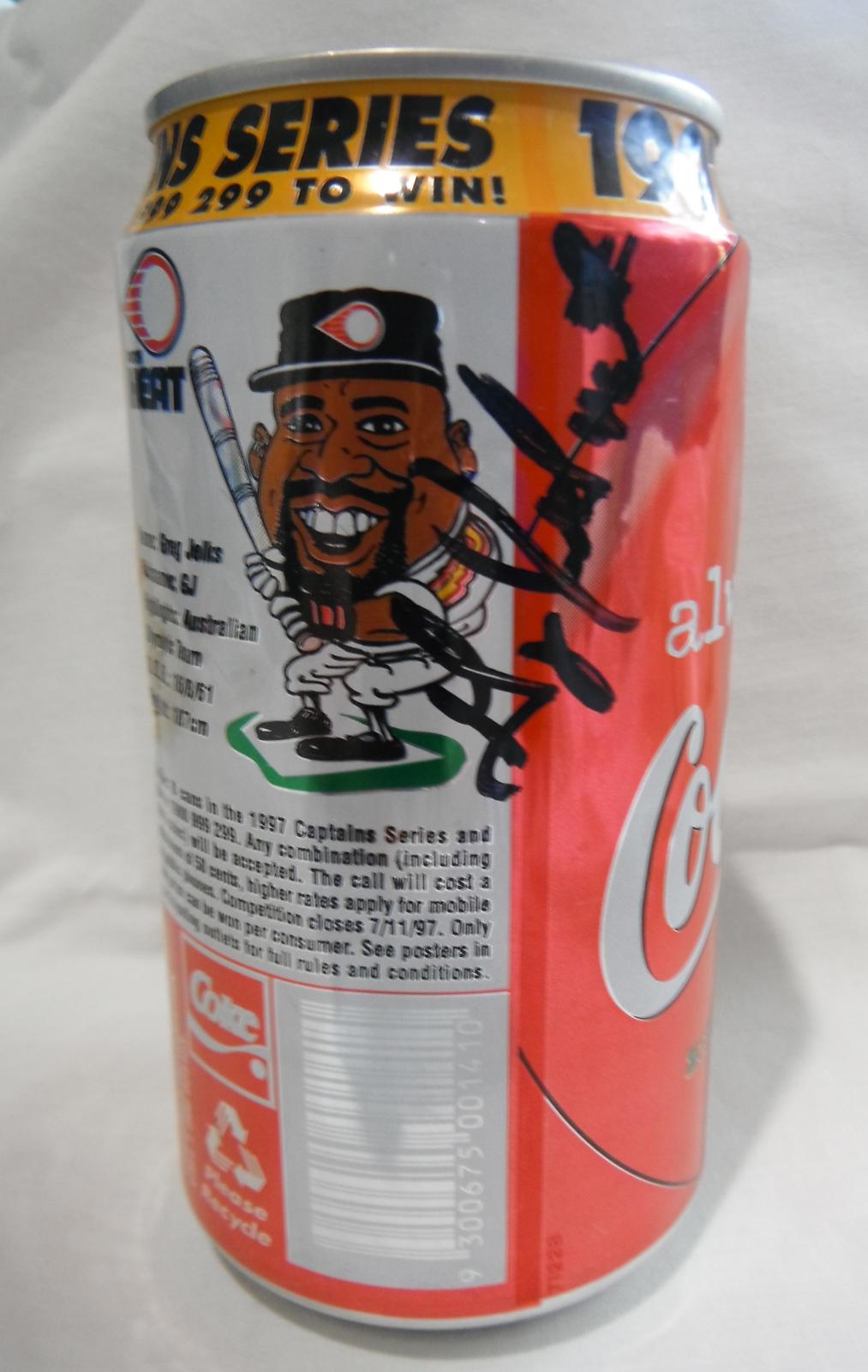 1997 Captains Series Coca Cola can - signed Greg Jelks