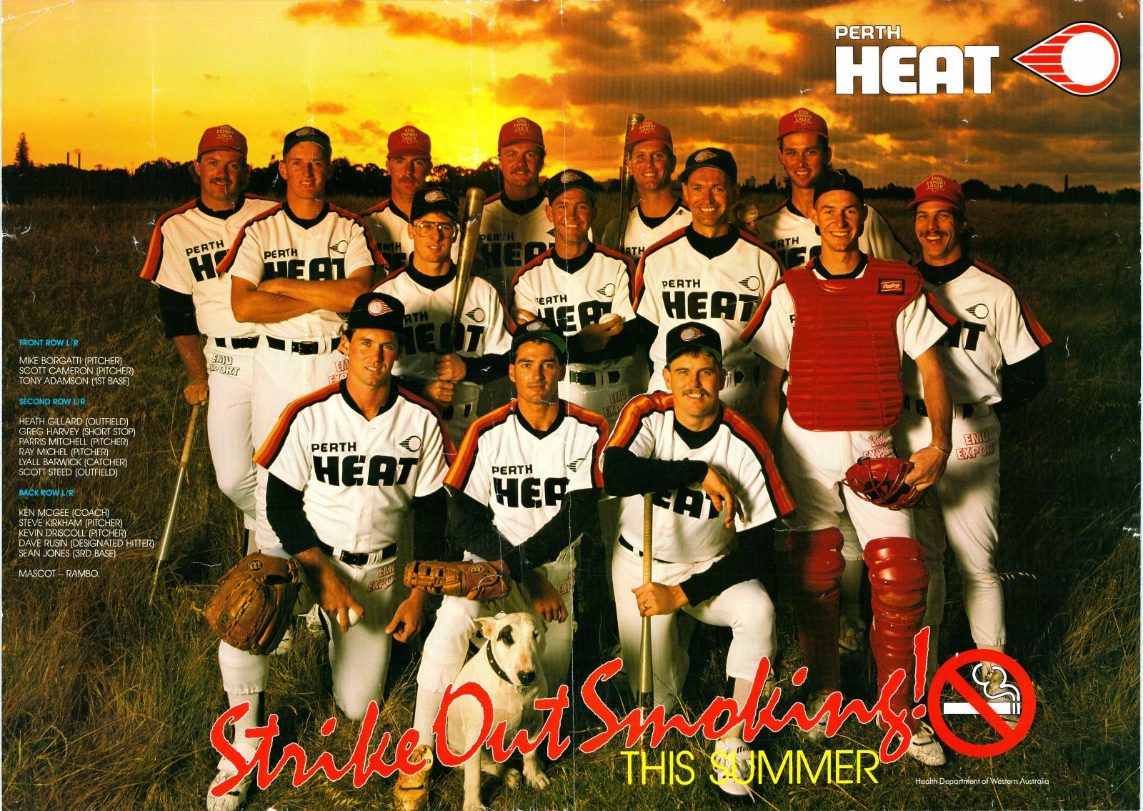 Inaugural 1989/90 Perth Heat team poster