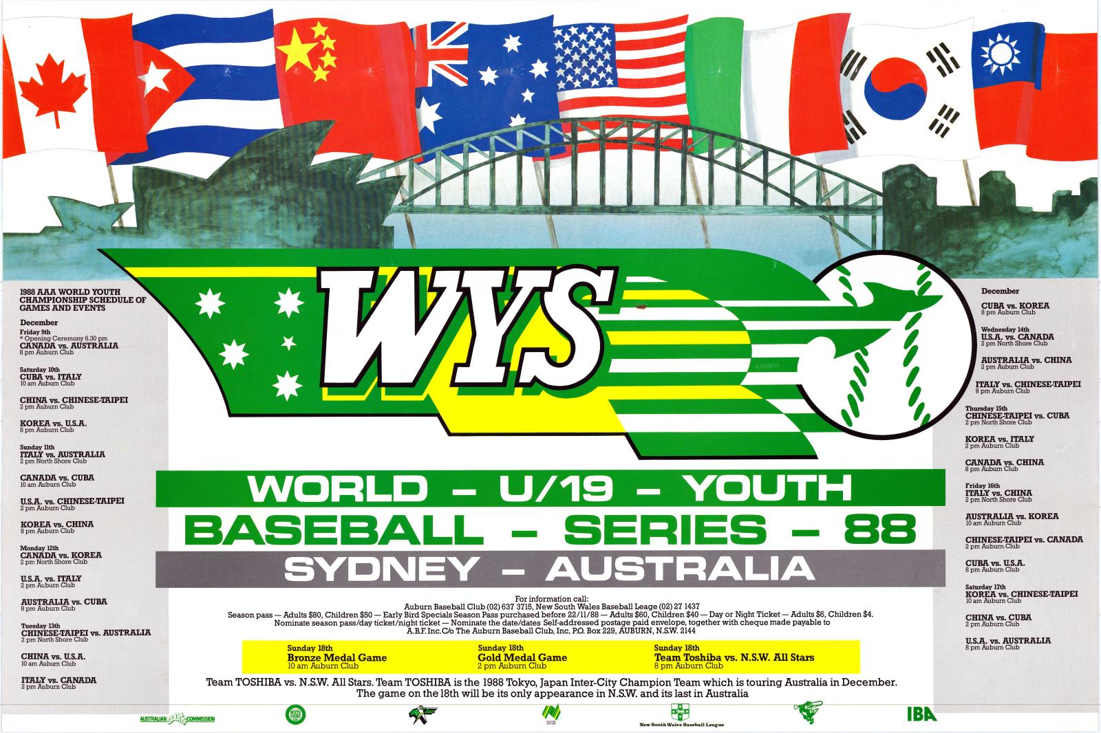 Poster for the 1988 World Under-19 Youth Baseball Series