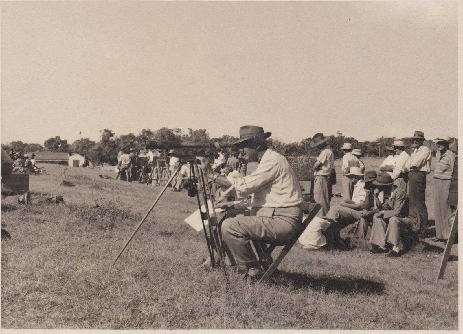 Scorer on the mound at Swanbourne Rifle Range