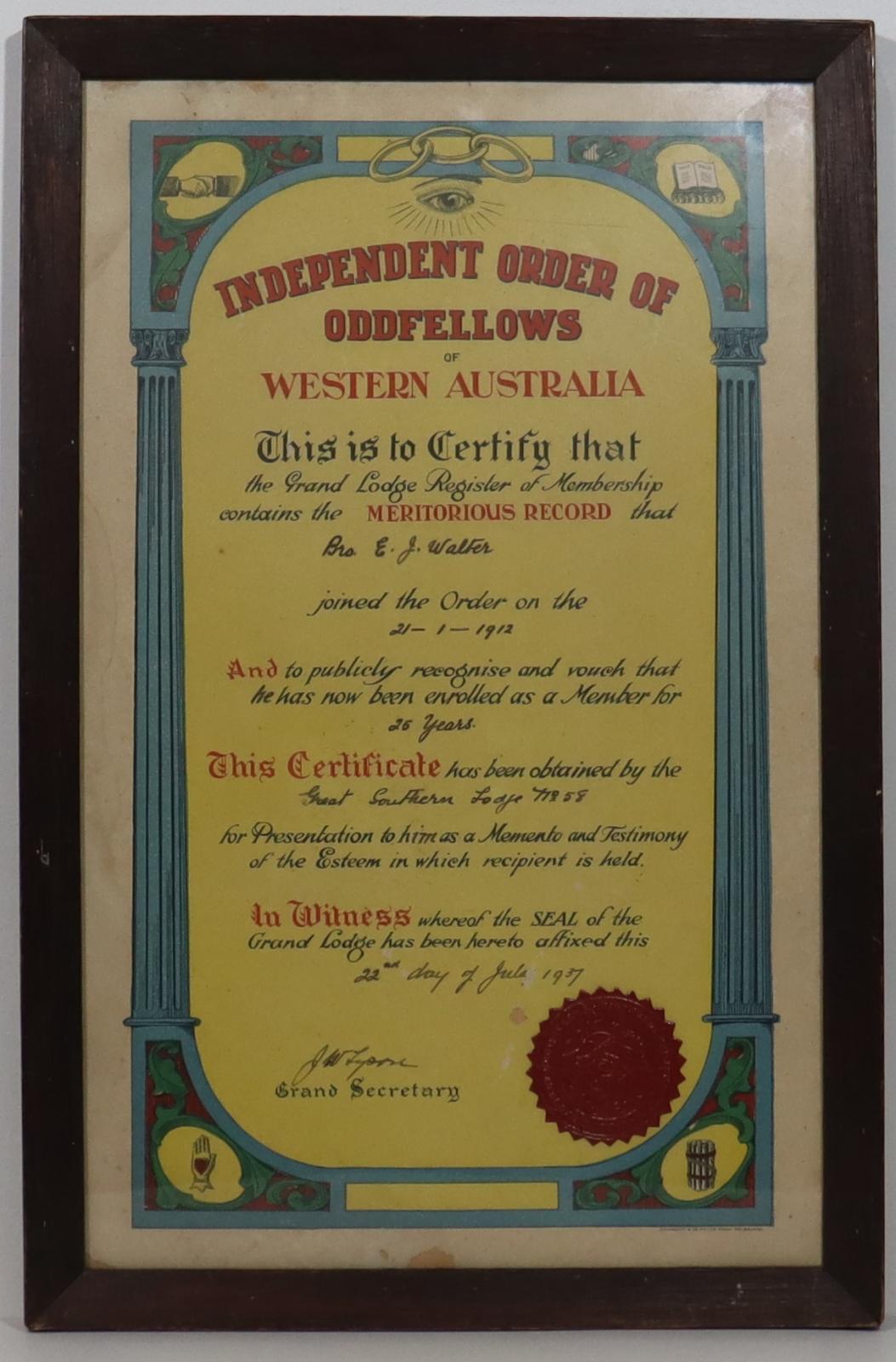 E.J. Watson Certificate