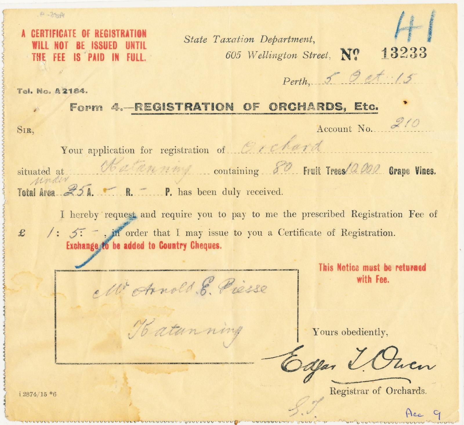 Orchard Registration