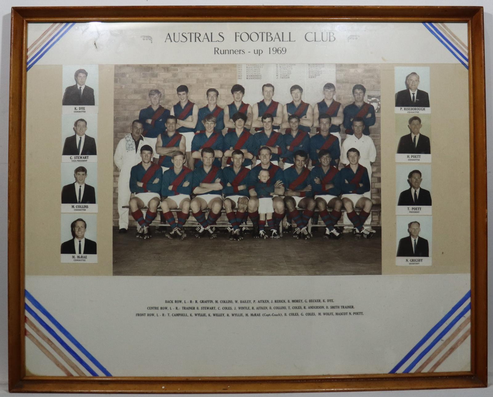 Australs Football Club Runners-up 1969