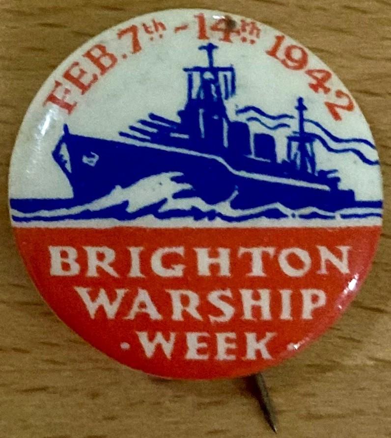 Brighton Warship Week fundraising badge/pin