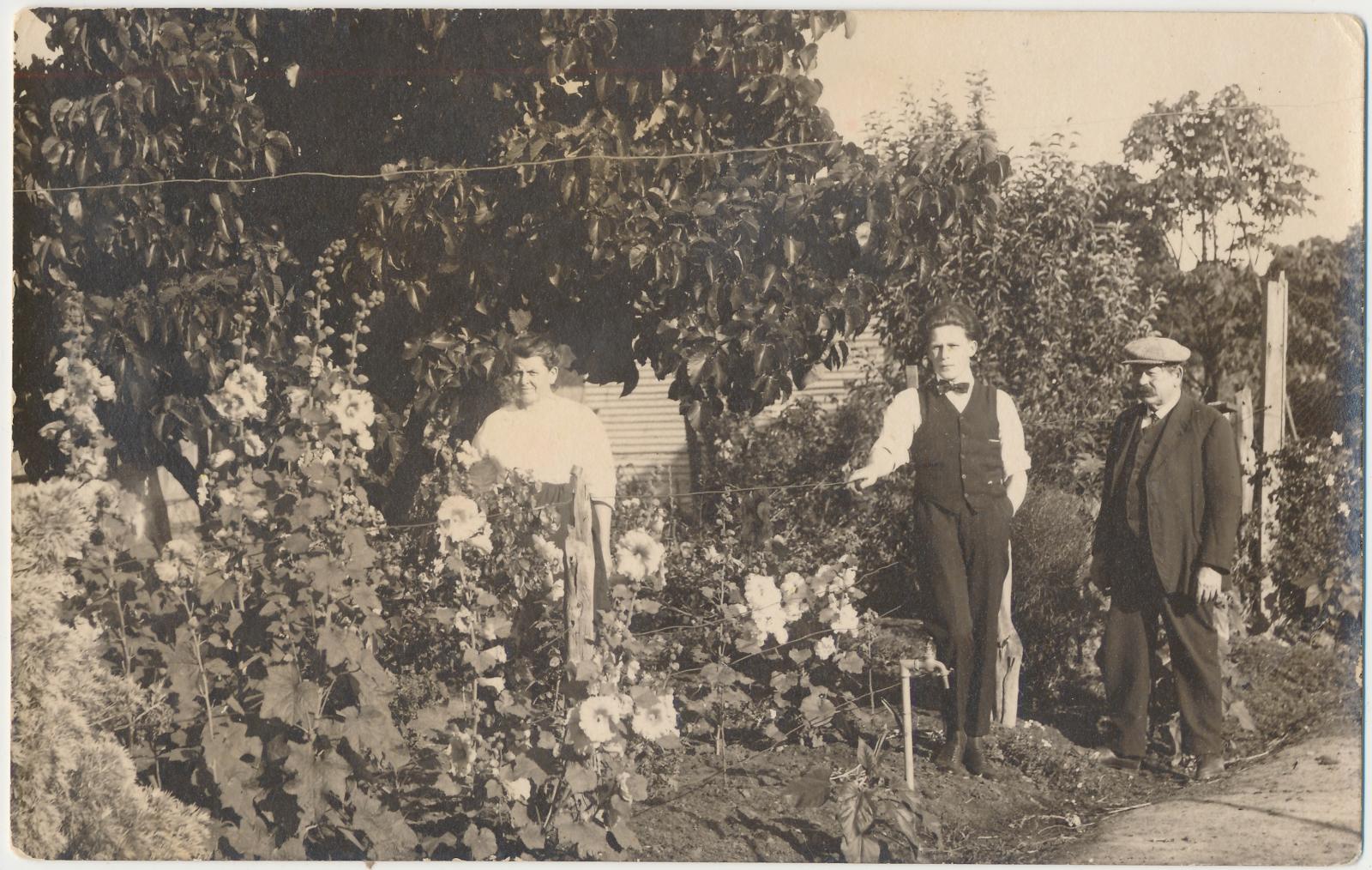 Beeck Family standing in their Garden