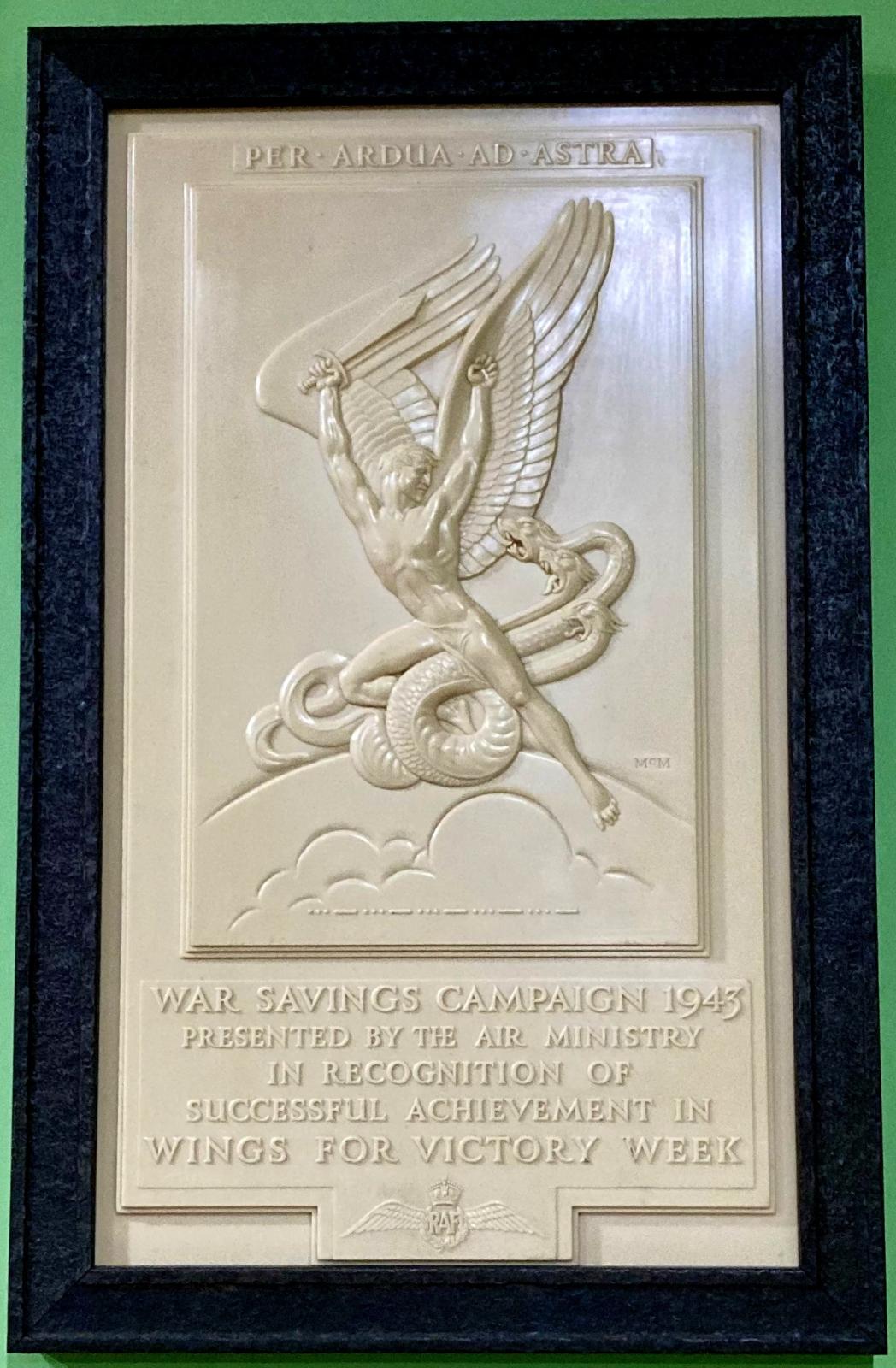 Wings for Victory plaque in modern frame