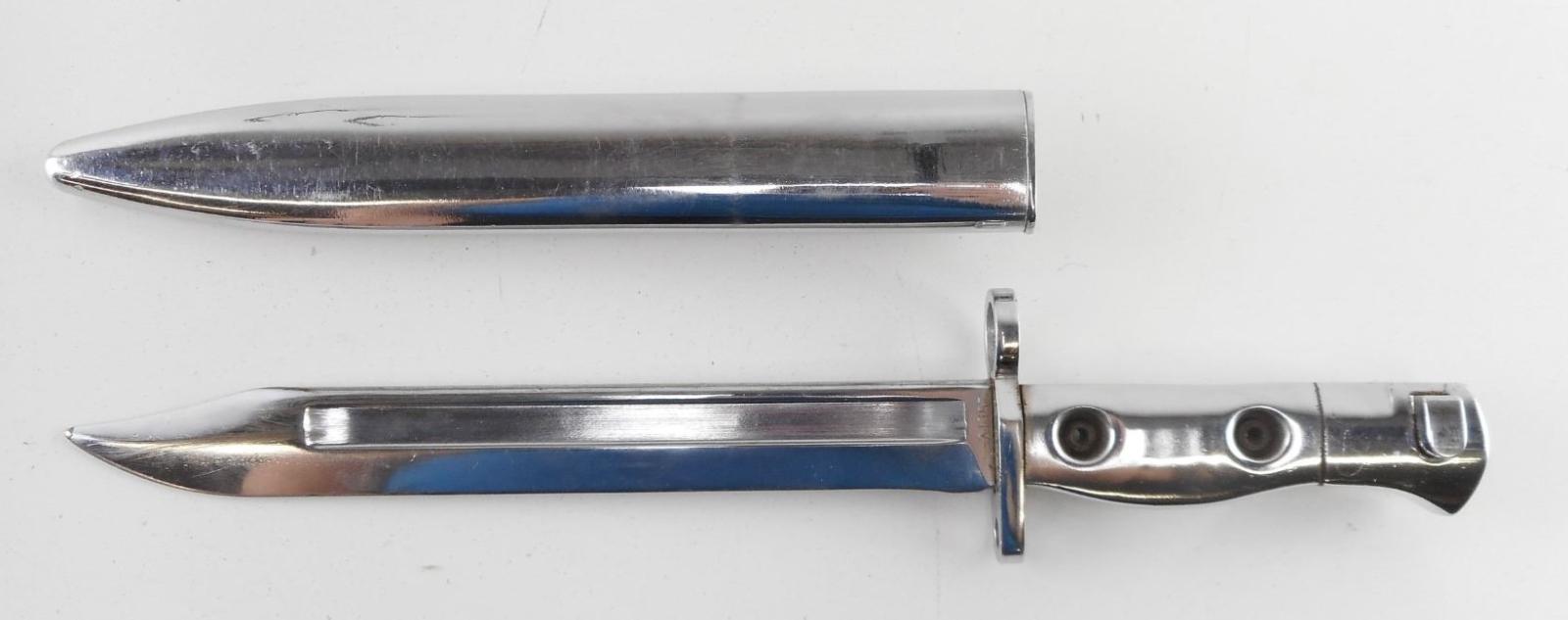 Chromed SLR Bayonet and Scabbard