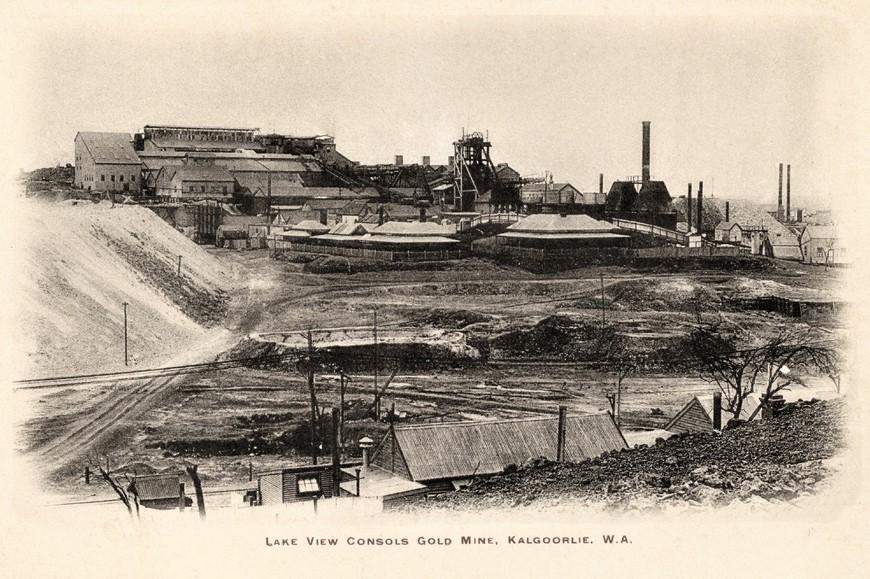 black and white photo of a gold mine