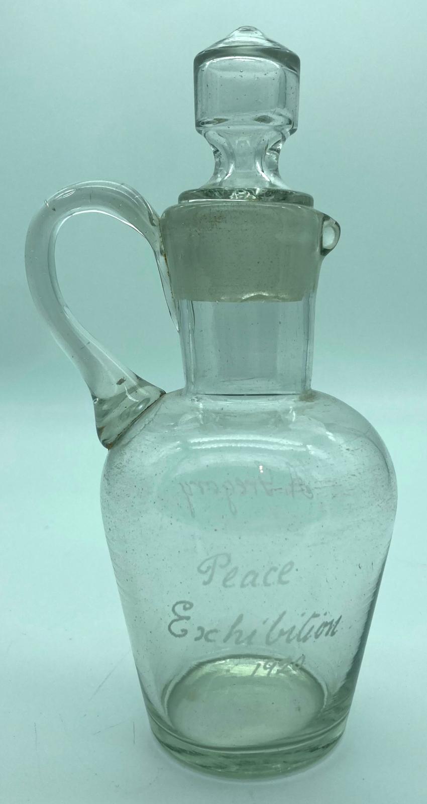 Souvenir glass jug from the Adelaide Peace Exhibition, 1920 - front