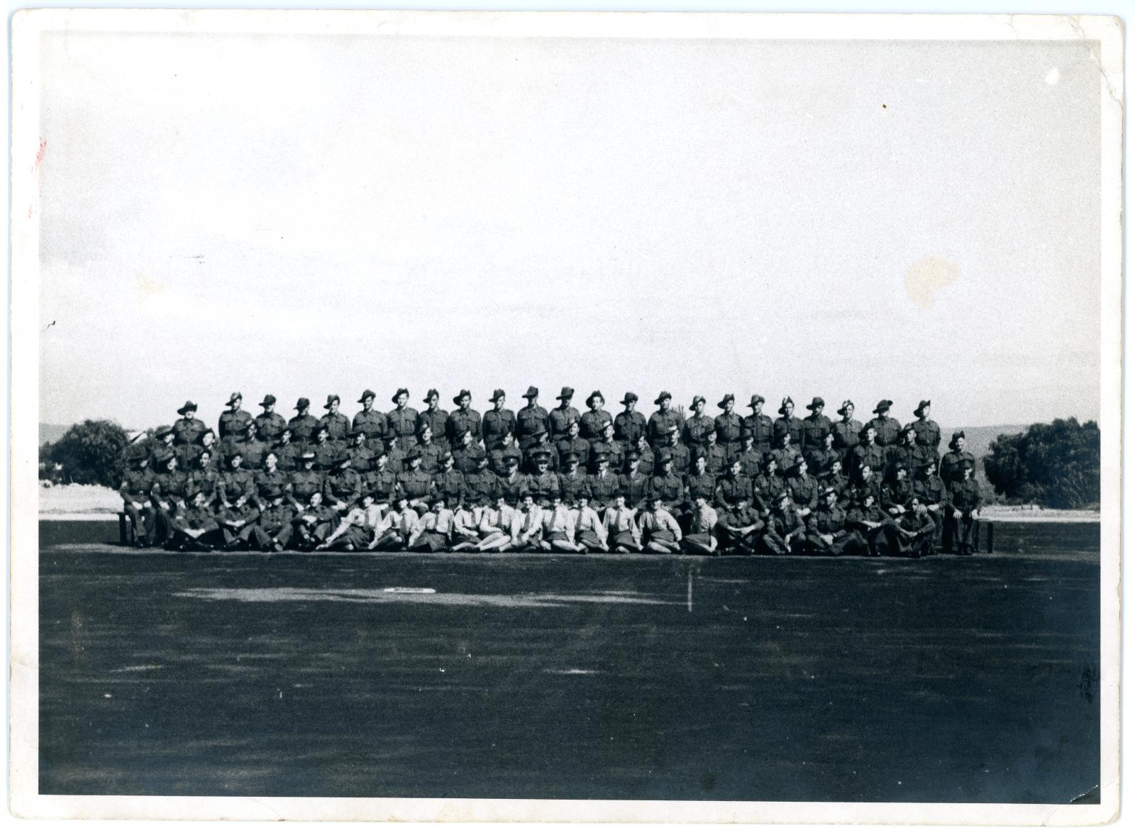 Heavy Artillery Officers and AWAS Personnel in Front Row