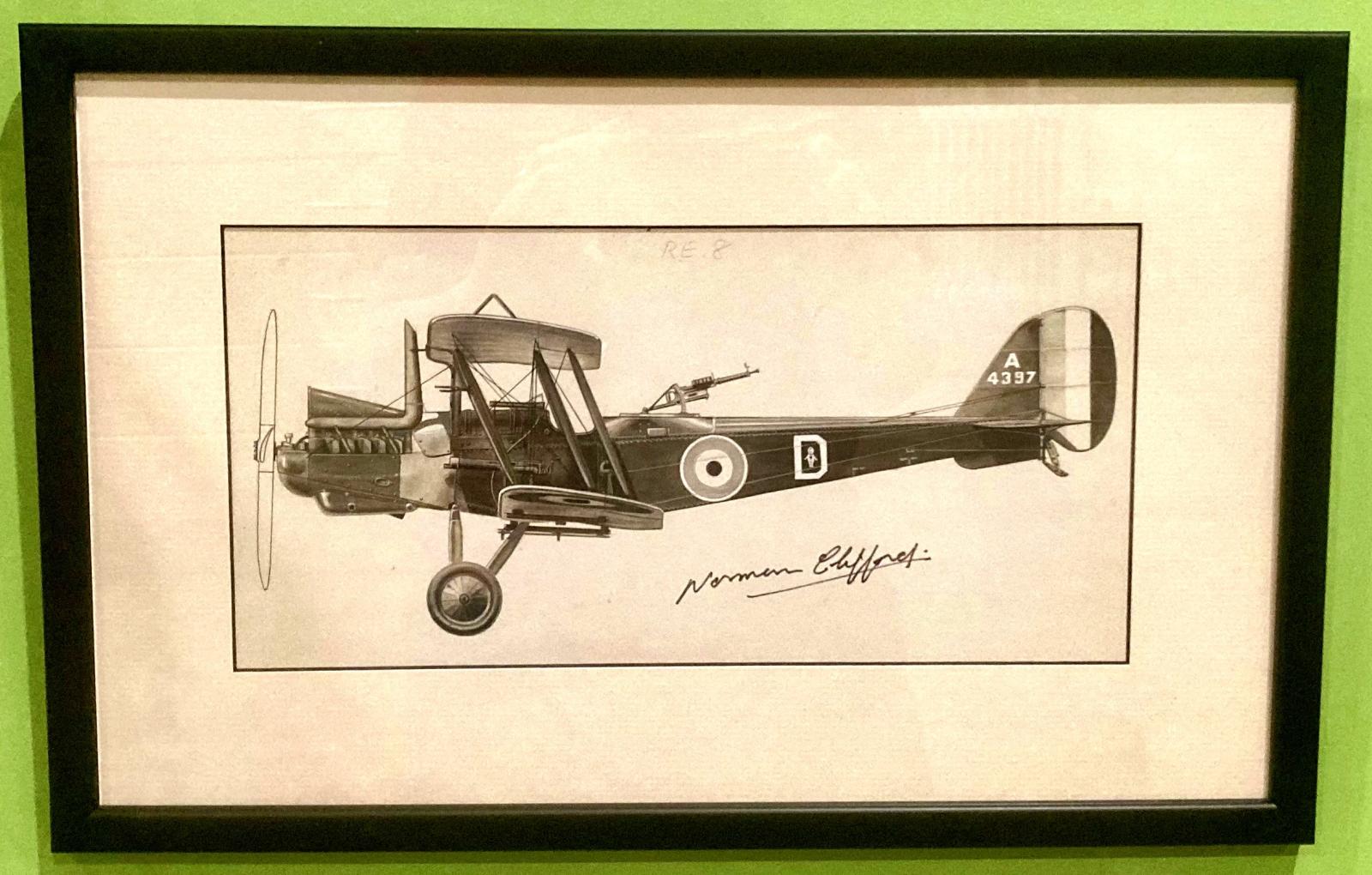 Norman Clifford profile drawing - Royal Aircraft Factory R.E.8 - A4397