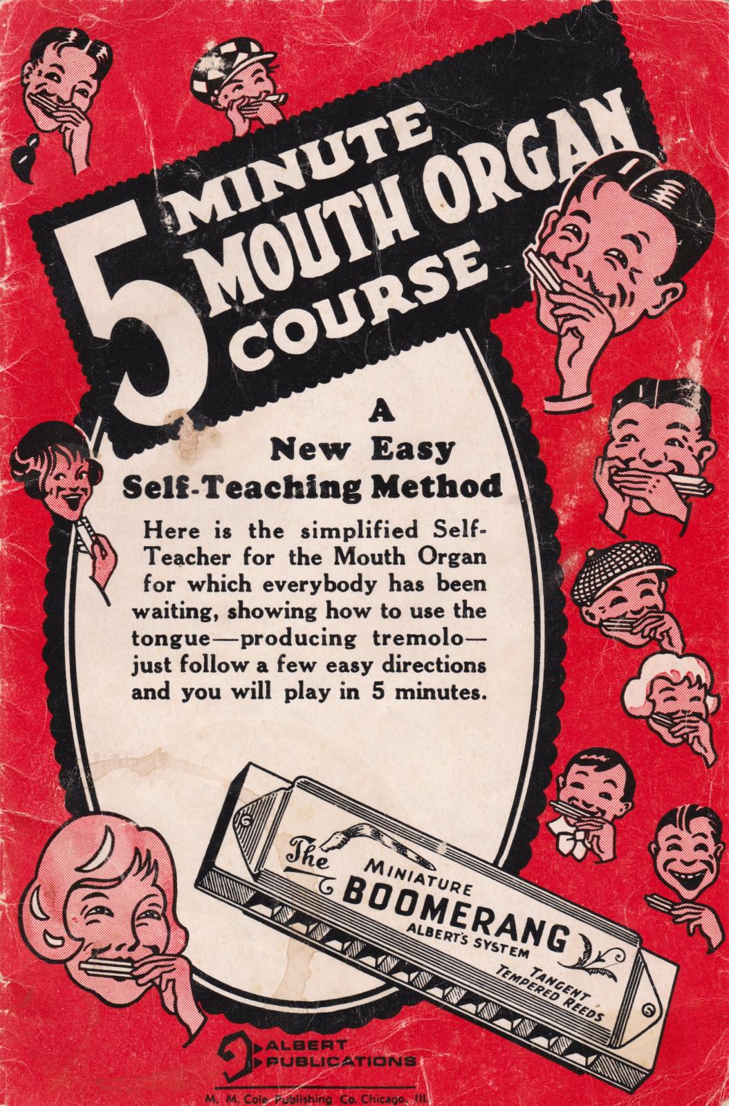 Cover of '5 Minute Mouth Organ Course' featuring the 'Miniature Boomerang'