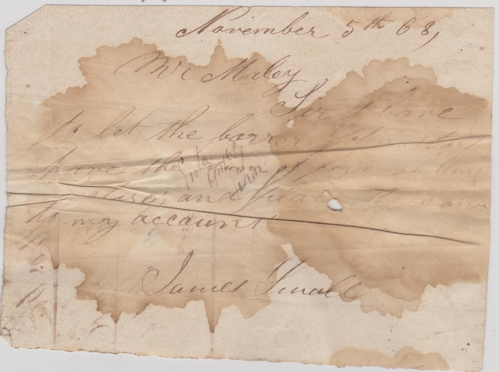 Promissory note from James Small