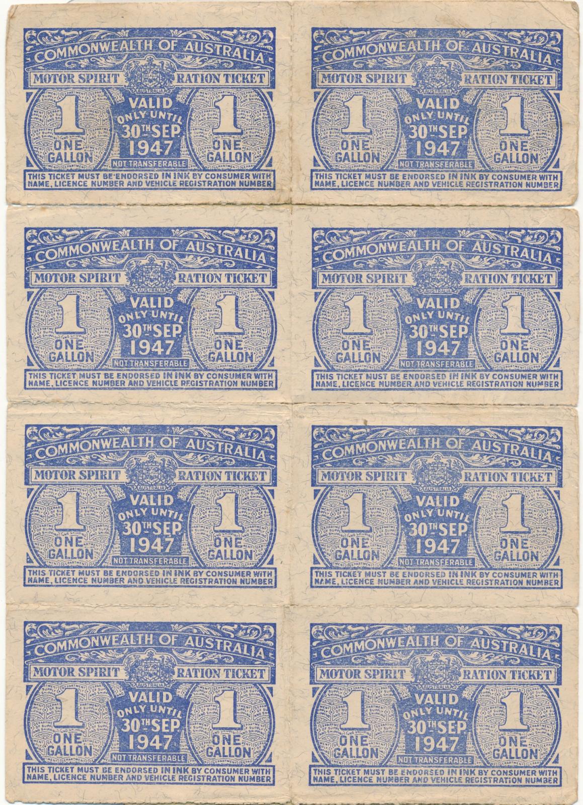 Motor Spirit Ration Ticket