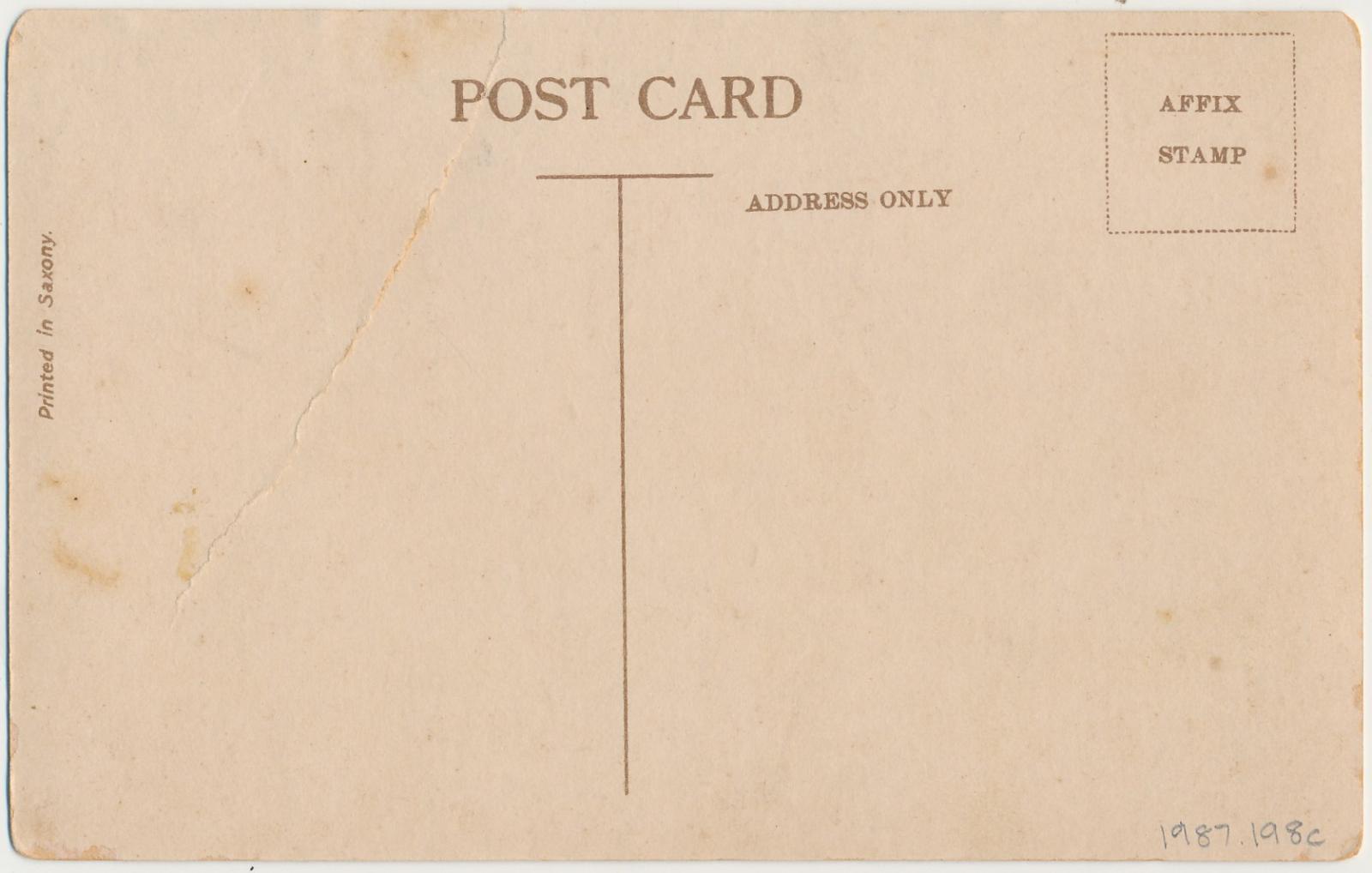 Back of postcard of Katanning Post & Telegraph Office