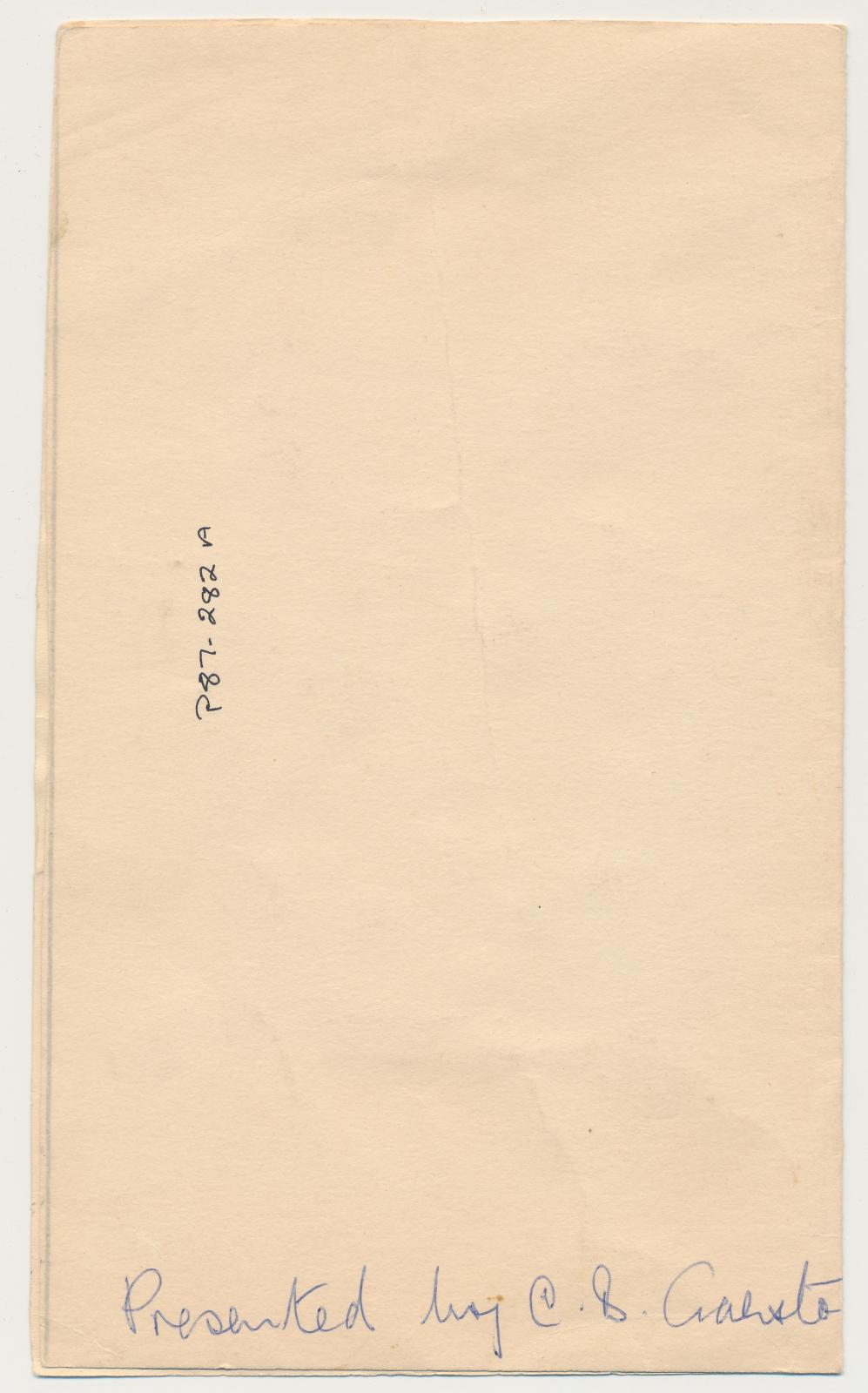 Back of photographs of Log Chopping Sports Meeting