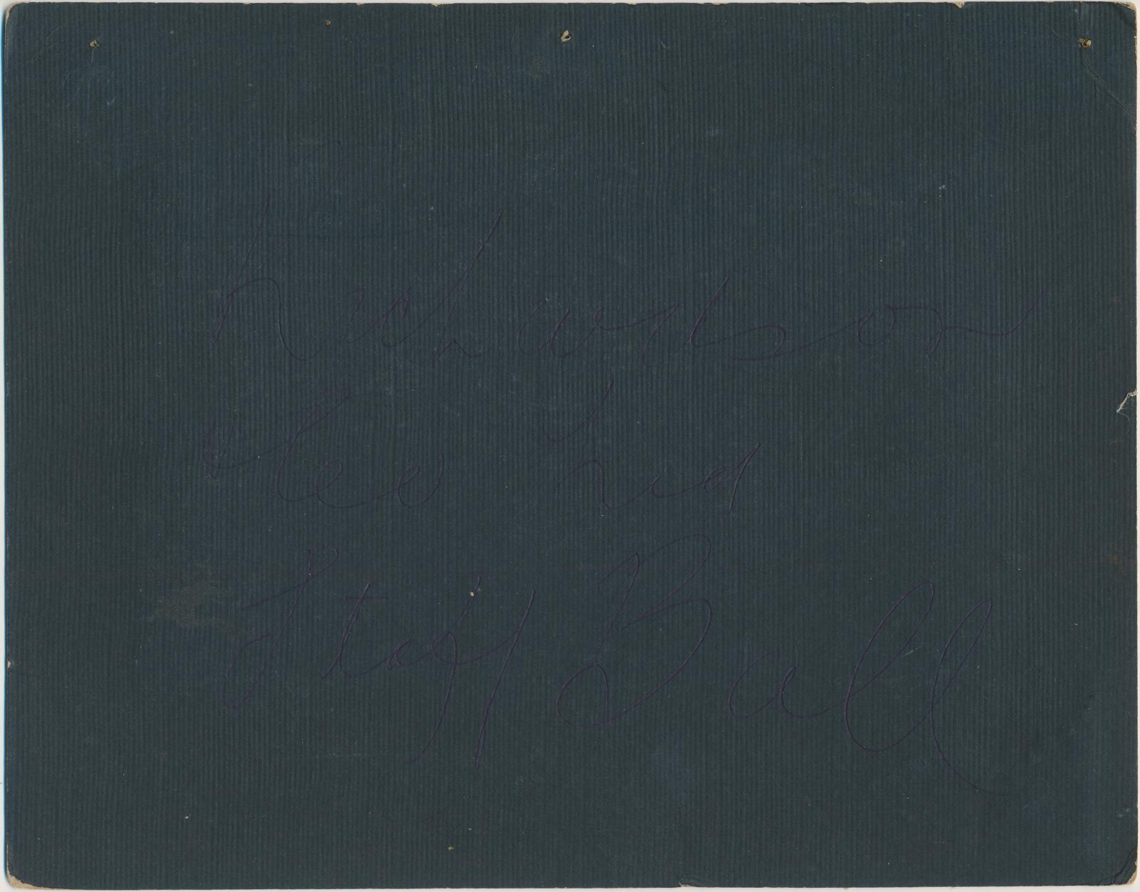 Back of photograph of Ball