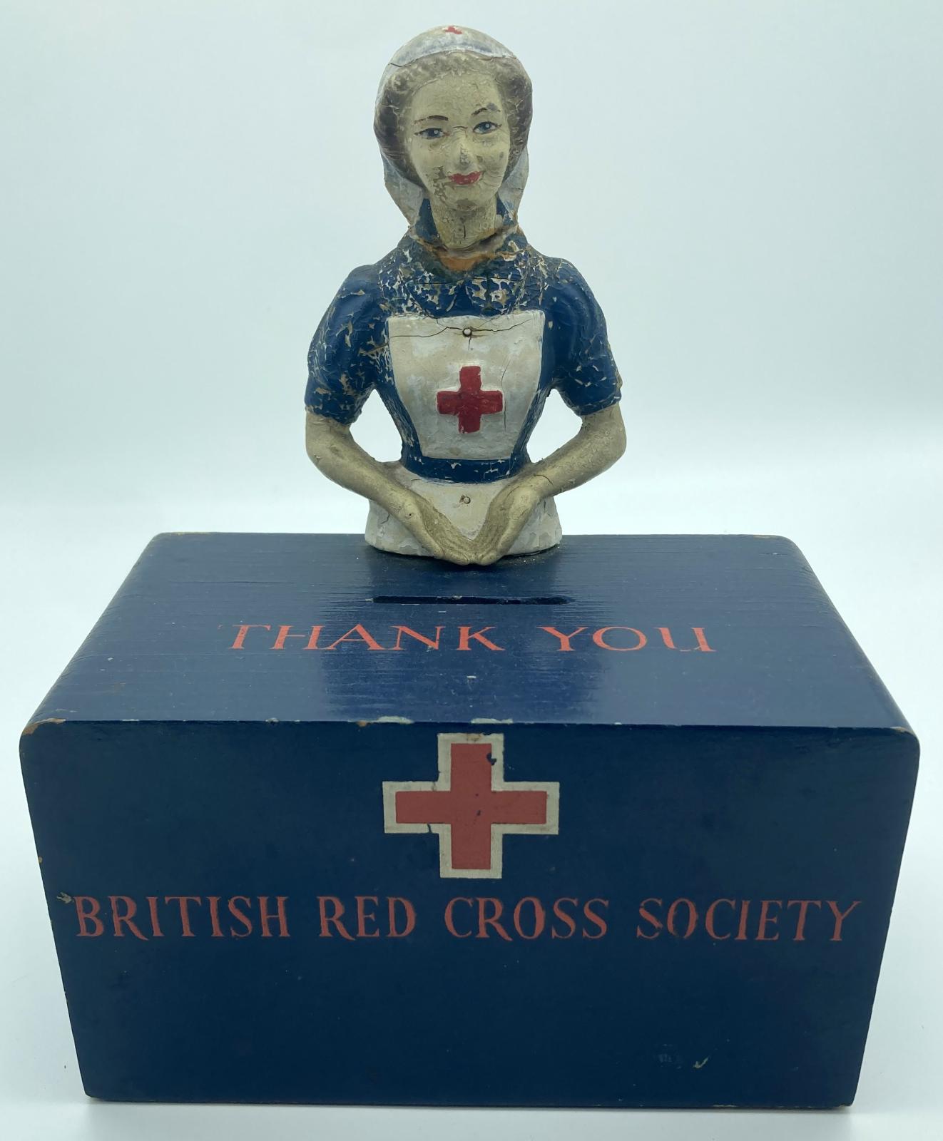 BRCS collection box featuring figure of nurse